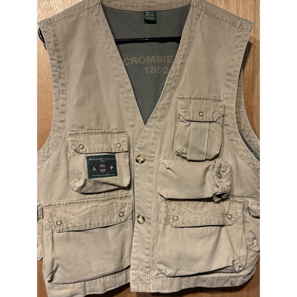 Abercrombie & Fitch Adirondack Trail Forest Stream Guide Vest Large Canvas